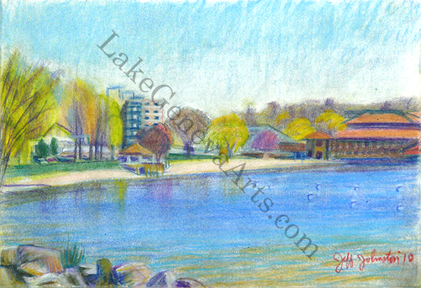 Lake Geneva Lakefront in Spring print